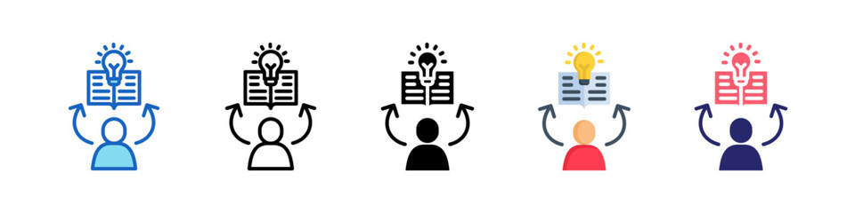 Knowledge Multiple Style Icon Set Collection.