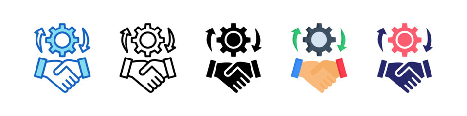 Collaboration Multiple Style Icon Set Collection.