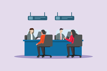 Public Service Concept. Colored flat vector illustration isolated