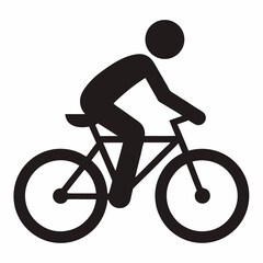 Person on the Bike icon silhouette vector illustration