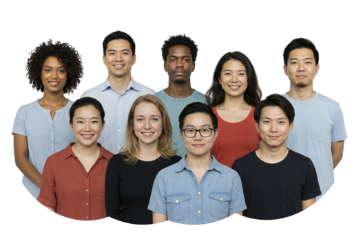 Diverse Group Young Adults Multiethnic Portrait Teamwork Concept