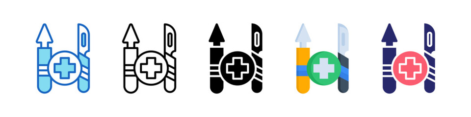 Obraz premium Scalpel Multiple Style Icon Set Collection.