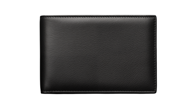 Elegant Black Leather Wallet Texture Background for Design Isolated on  transparent background.	