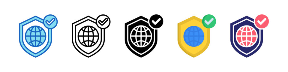 Secure Network Multiple Style Icon Set Collection.
