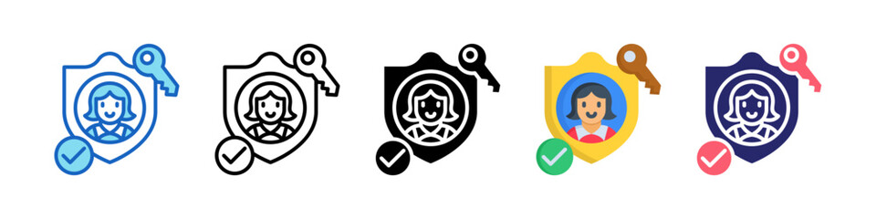 Authentication Multiple Style Icon Set Collection.