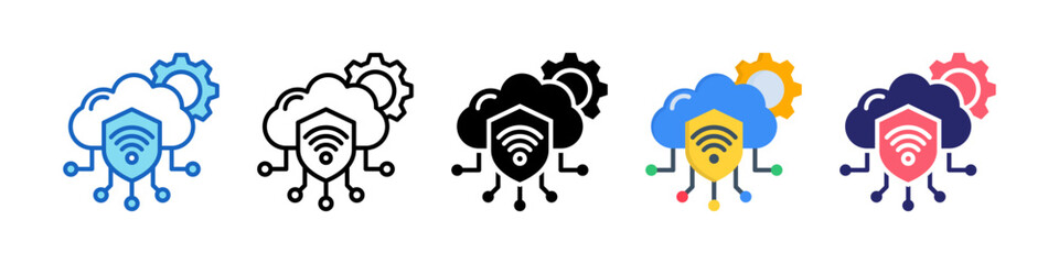 Iot Multiple Style Icon Set Collection.