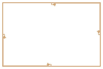 Naklejka premium Elements of ornate vintage frames. Border gold on white classic calligraphy swirls, floral motifs. Design print for greeting cards, wedding invitations, restaurant menu, royal certificates. Set 242 