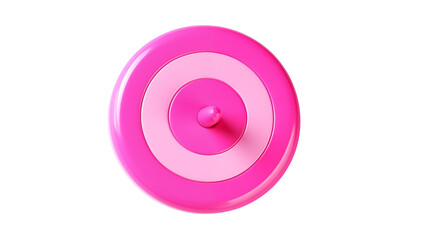 Pink Spinning Top Target Game Toy Circular Design Isolated on  transparent background.	