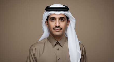 Portrait of a Man in Traditional Qatari Clothing