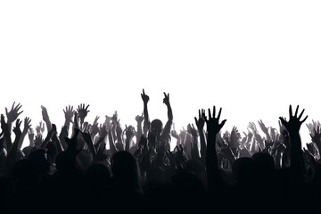 A Crowds Energy Raised Hands in Darkness