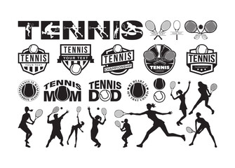 Tennis vector, Tennis clipart, Tennis silhouette