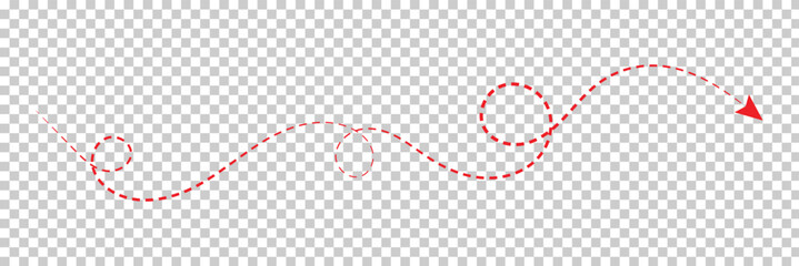 Vector hand drawn dashed arrow editable stroke. Isolated on white background&nbsp;design&nbsp;EPS&nbsp;10  . Vector Illustration .  