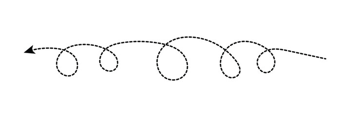 Vector hand drawn dashed arrow editable stroke. Isolated on white background&nbsp;design&nbsp;EPS&nbsp;10  . Vector Illustration .  