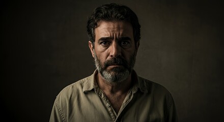 Fototapeta premium A Pensive Gaze: Portrait of a Man