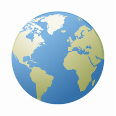 Naklejka premium Global Earth Illustration Simple World Map Graphic