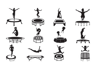 Trampoline vector, Trampoline clipart, Trampoline silhouette