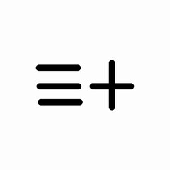 Obraz premium menu with plus icon vector sign