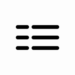 hamburger menu three icon vector sign