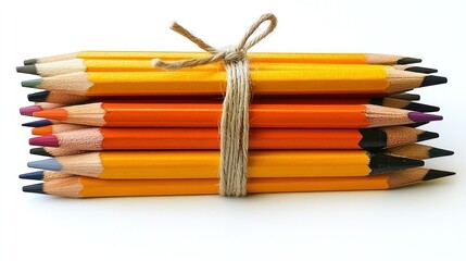 Fototapeta premium Colorful pencils tied with twine