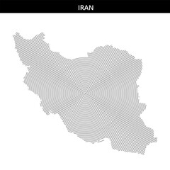 Obraz premium Intricate line design forming the outline of Iran's map