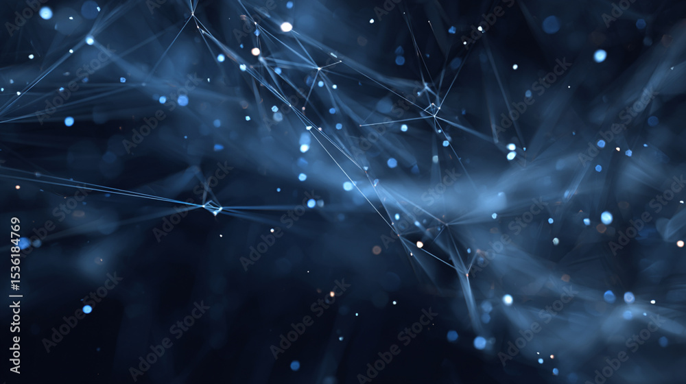Poster abstract network technology background with connecting dots and lines for digital future design