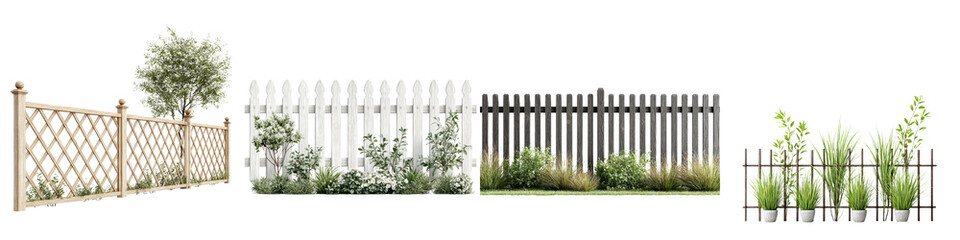 Fototapeta premium Well maintained garden with fences and gates