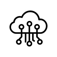 Obraz premium Tech Cloud Network Digital Connection. Icon symbol illustration
