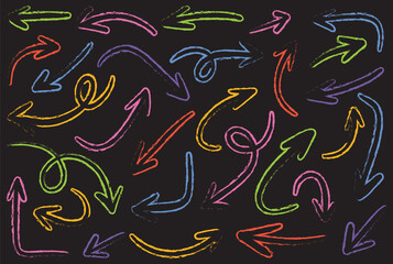 This creative pack features over 40 bold and expressive arrows drawn in a unique sketchy style, ideal for use in posters, graphics, or digital projects.