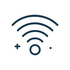 WiFi symbol with plus and dot. Icon symbol illustration