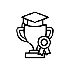 Fototapeta premium Academic achievement A trophy for success. Icon symbol illustration