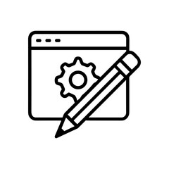 Customizing settings on a web page. Icon symbol illustration
