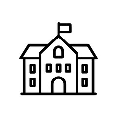 Institutional building icon stands proud. Icon symbol illustration