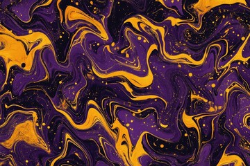 Fototapeta premium Abstract swirling design with deep purple and gold