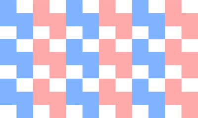 pink and blue background with square rectangular block, vertical zigzag strip pattern repeat seamless style design for fabric printing, traditionally fabric print pattern