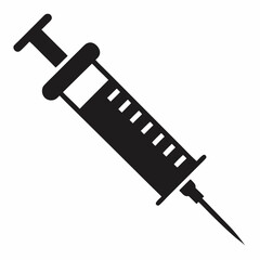 Medical Syringe icon silhouette vector illustration