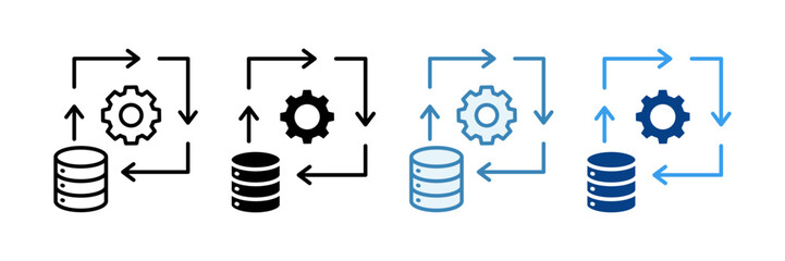 Data System  Icon Set Multiple Style Collection