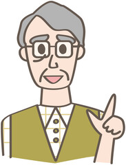 指差しポーズの人