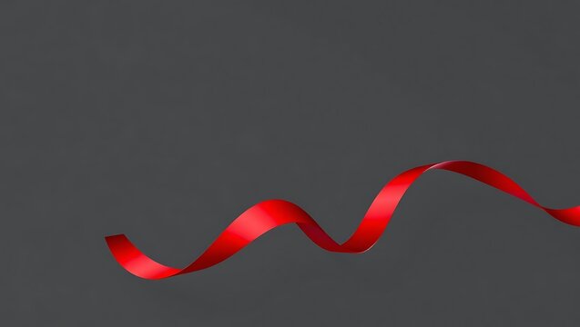 Crimson flowing abstract 3D ribbons against slate grey surface, bold and refined, excellent for strong visual branding
