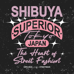 Naklejka premium Futuristic illustration of tokyo japan vector t shirt design, vector graphic, typographic poster or tshirts street wear and Urban style 