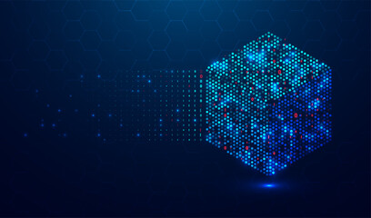 Abstract big data visualization. Big data code representation. Futuristic network or business analytics. Graphic concept for your design