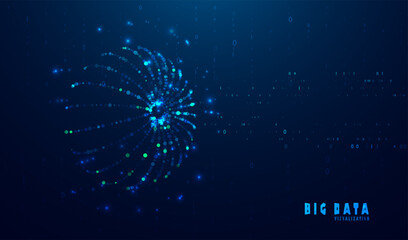 Abstract technology big data visualization. Innovation future data. Digital circles of particles. Graphic concept for your design
