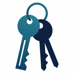 Keys with Keychain silhouette vector illustration