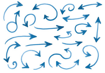 Blue arrows point in different directions