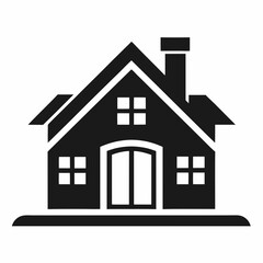 House and Real Estate icon silhouette vector illustration
