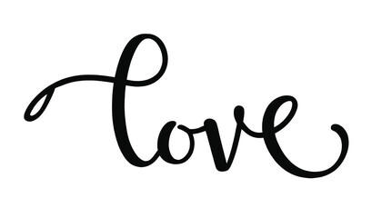 Handwritten Love Typography isolated transparent background