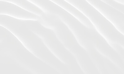 White wavy cloth  background. Rippled fabric wave