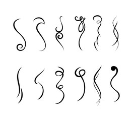 Vintage Set of calligraphic swashes swirling lines and flourishes