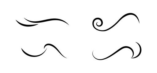 Vintage Set of calligraphic swashes swirling lines and flourishes