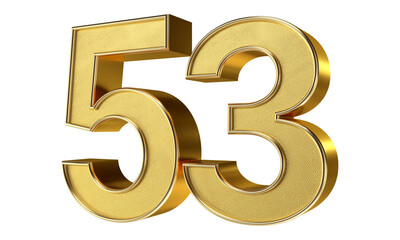 Bling Bling Diamond Gold Number 53 3D Text Effect