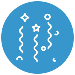 Party Streamers Vector Line White Circle Red